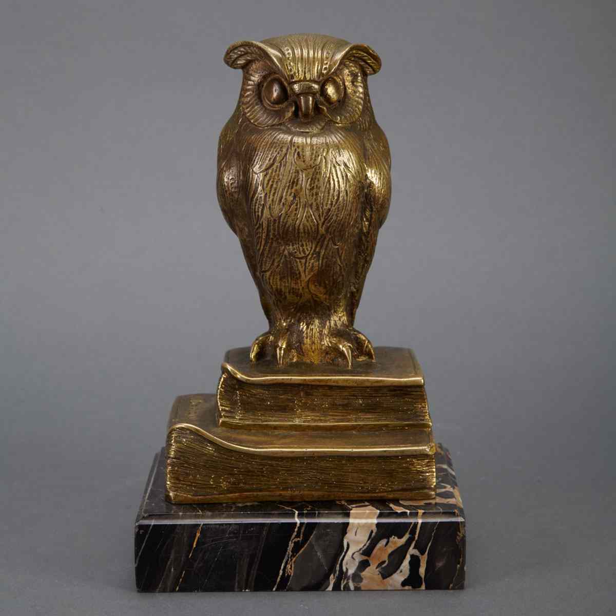 Appraisal: French Gilt Bronze Owl Form Bookend c after the model