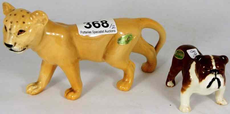 Appraisal: Beswick Lion Cub and small Bulldog