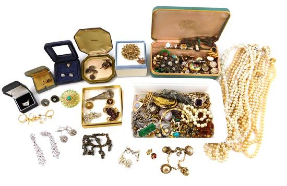 Appraisal: COSTUME JEWELRY Large assortment of costume jewelry various makers metals