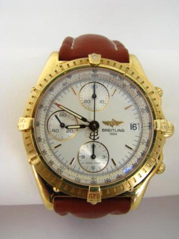 Appraisal: k yellow gold Breitling Chronomat watch on strap - case