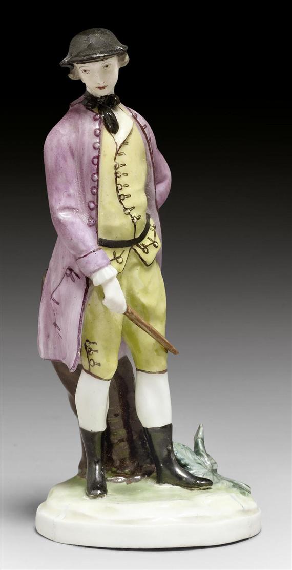 Appraisal: GENTLEMAN IN RIDING COSTUME ZURICH CIRCA Form Underglaze blue mark