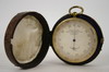 Appraisal: BAROMETER - Circa brass cased aneroid barometer in fitted leather