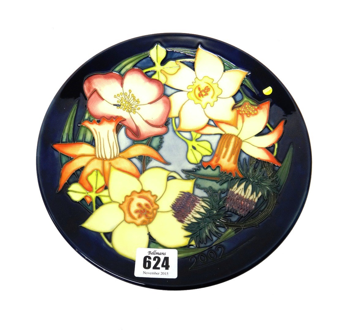 Appraisal: A Moorcroft 'Golden Jubilee' year plate limited edition cm diameter