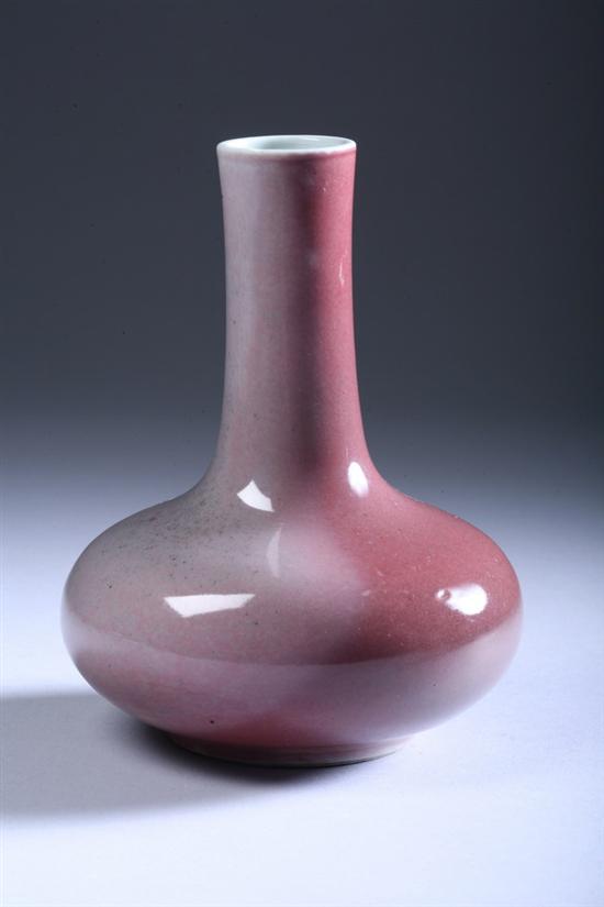 Appraisal: CHINESE PEACH BLOOM PORCELAIN VASE Qing Dynasty - in high