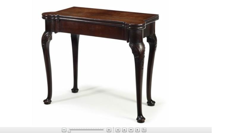 Appraisal: George II mahogany games table the rectangular folding top with