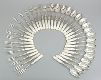 Appraisal: A Mother Of Pearl Handle And Silver Desert Flatware Service