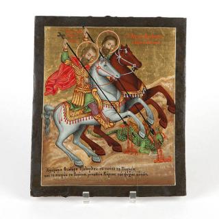 Appraisal: A Greek icon St George and St Theodore Mid- th