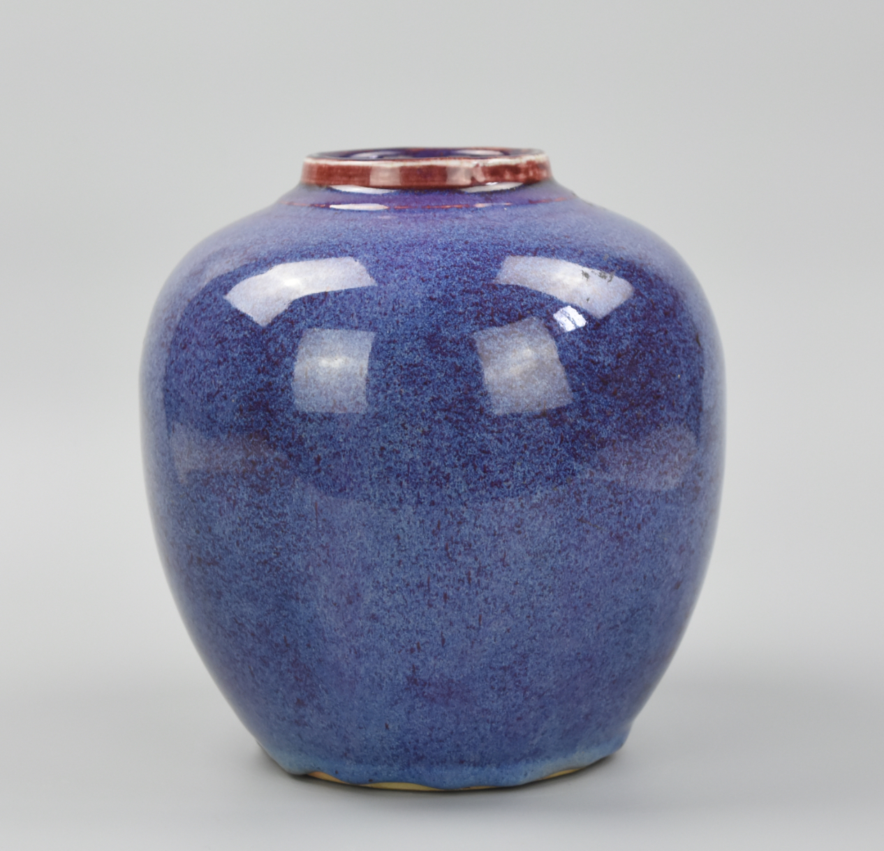 Appraisal: A CHINESE MOTTLED VIOLET FLAMBE GLAZED JAR TH C A