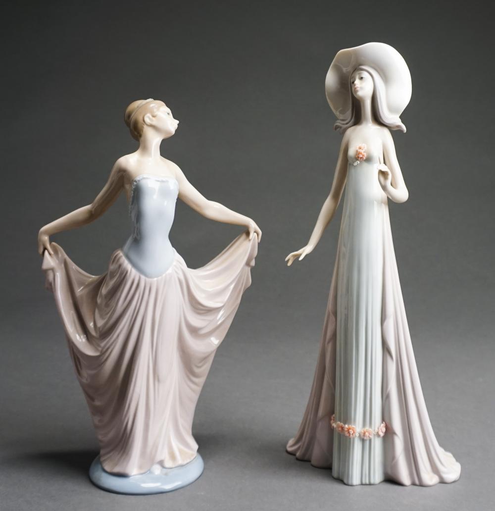 Appraisal: TWO LLADRO PORCELAIN FIGURES OF WOMEN H OF TALLER IN