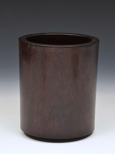 Appraisal: A CHINESE HUANGHUALI BRUSH POT of plain cylindrical form th