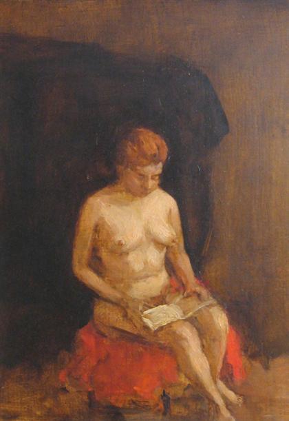 Appraisal: SEYMOUR REMENICK american - NUDE READING Oil on panel x