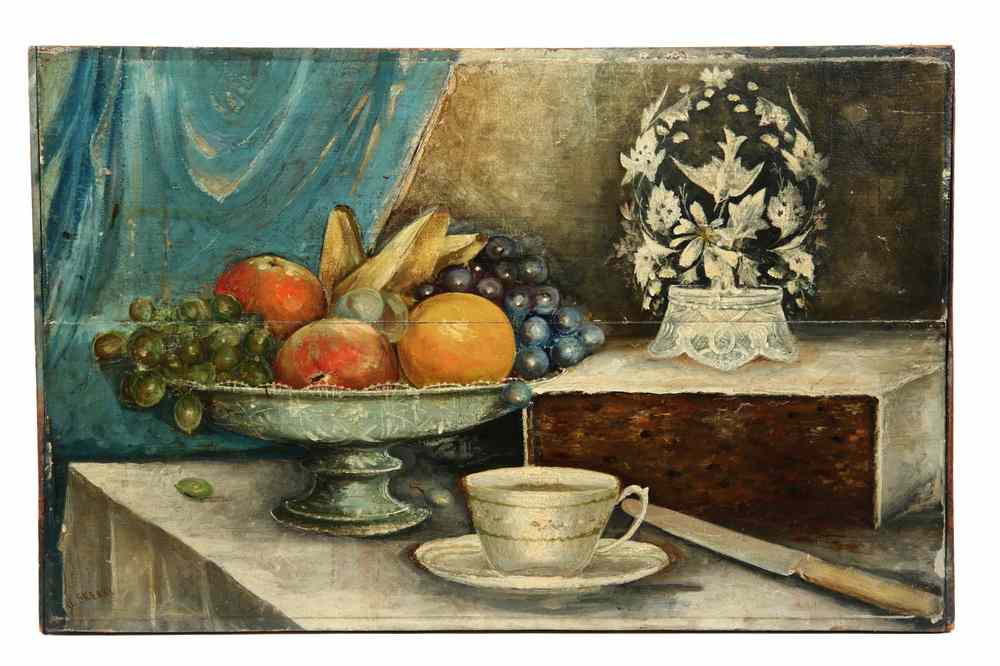 Appraisal: OOP - Still Life with Wedding Cake Top Compote of