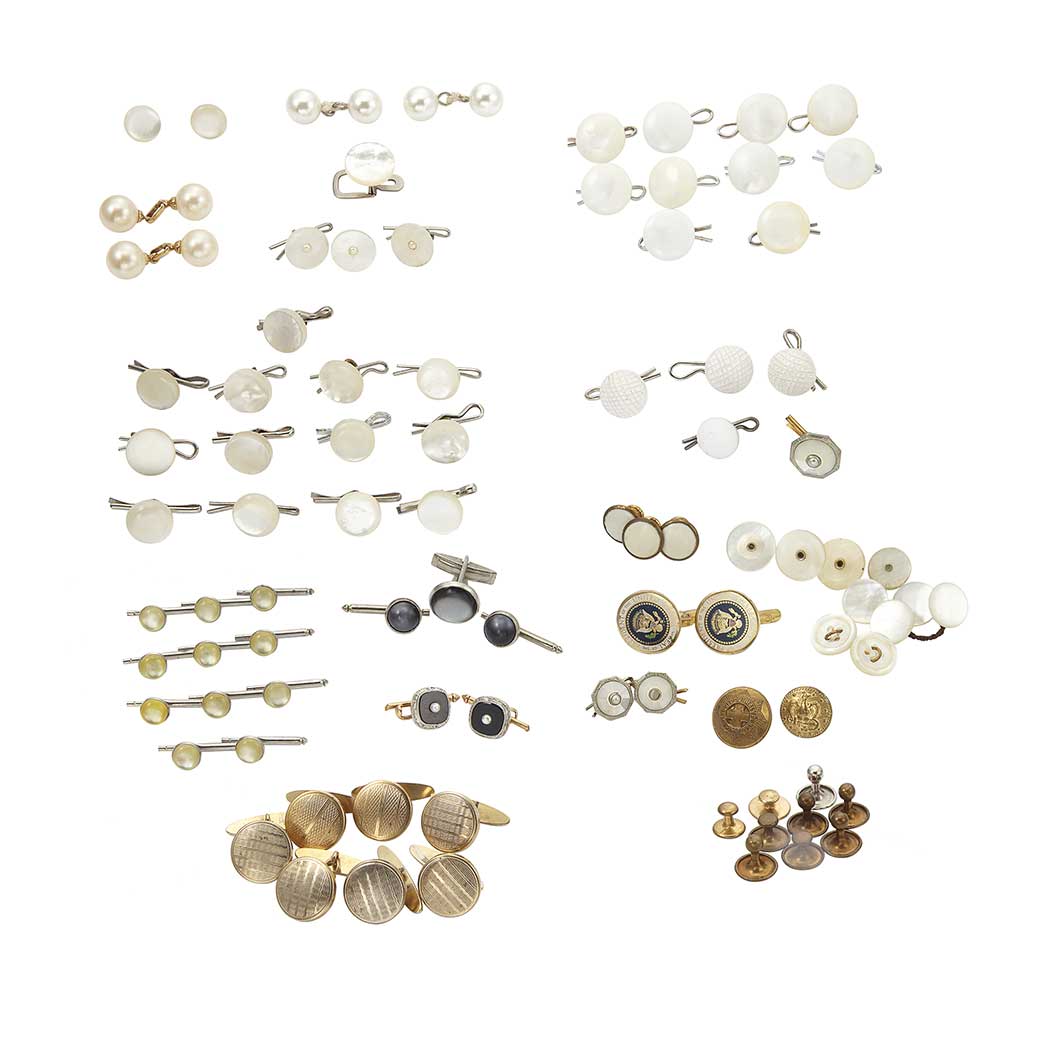 Appraisal: Miscellaneous Group of Shirt Studs and Cufflinks Metal gold-filled mother-of-pearl