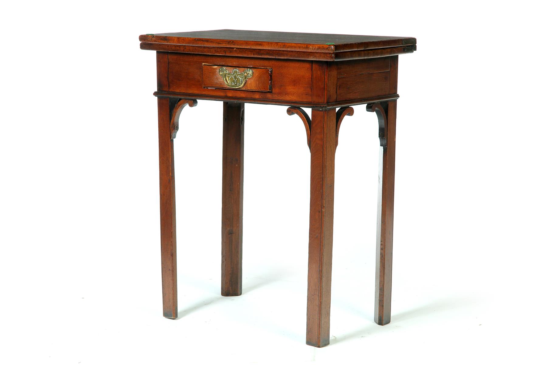 Appraisal: ENGLISH GEORGE III-STYLE CARD TABLE Probably th century mahogany and