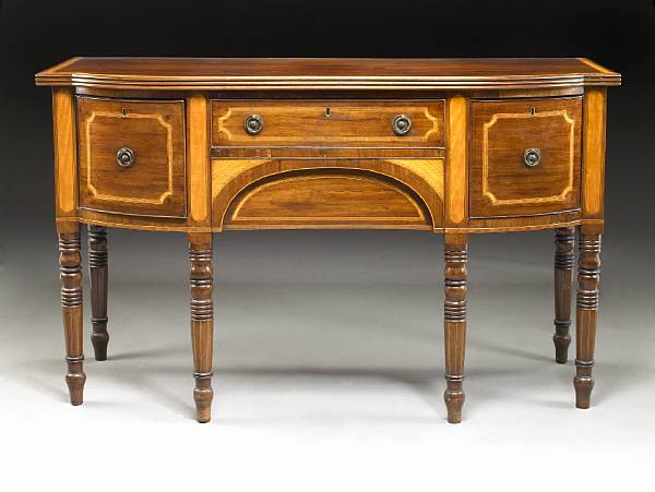 Appraisal: A George IV inlaid mahogany sideboard second quarter th century