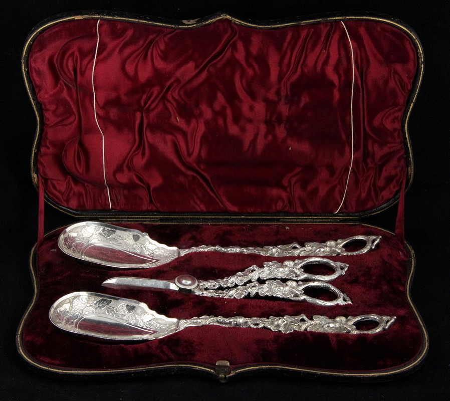 Appraisal: A pair of plated serving spoons and a pair of