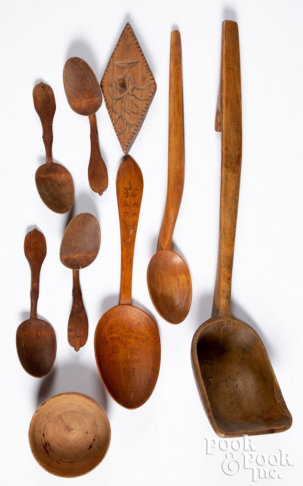 Appraisal: Group of Scandinavian woodenware Group of Scandinavian woodenware to include