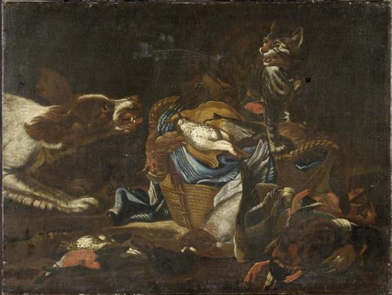 Appraisal: NORTHERN ITALY EARLY th c Still life with a dog