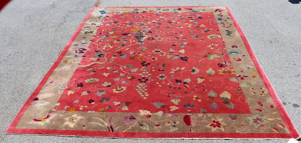 Appraisal: Art Deco and Fine Hand Woven Chinese Carpet A nice