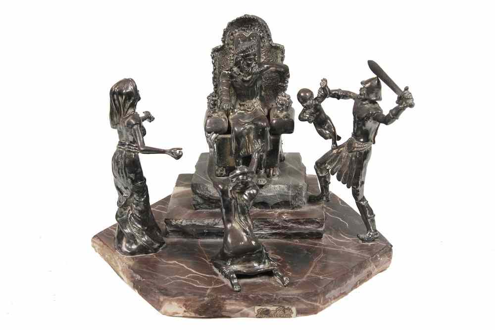 Appraisal: SILVER SCULPTURE - 'The Judgment of Solomon' by Yaacov Heller