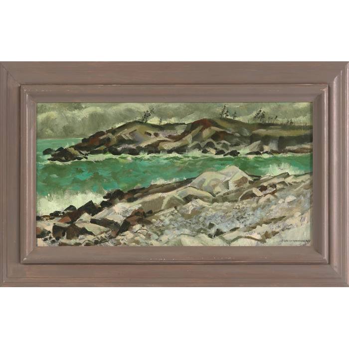 Appraisal: Carl Zimmerman Coastal Scene c oil on masonite