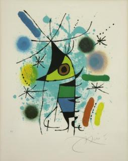 Appraisal: MIRO Joan Color Lithograph Mir Lithographs I Signed lower right