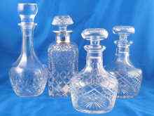 Appraisal: A silver mounted hobnail cut glass whisky decanter London together