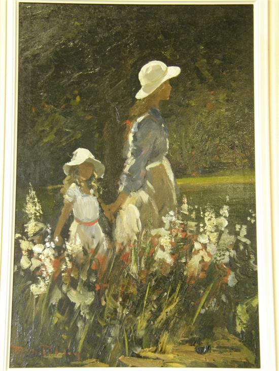 Appraisal: Roy Petley oil on board entitled Sisters signed David Messum