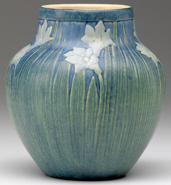 Appraisal: NEWCOMB COLLEGE Transitional vase carved by Alma Mason with paperwhites