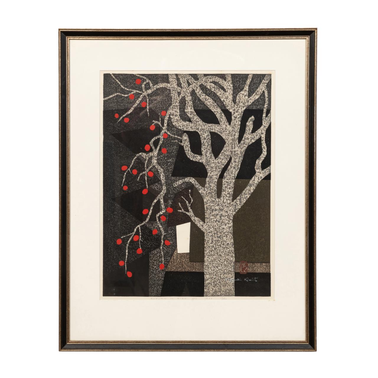 Appraisal: KIYOSHI SAITO AUTUMN IN AIZU WOODBLOCK Kiyoshi Saito Japanese -