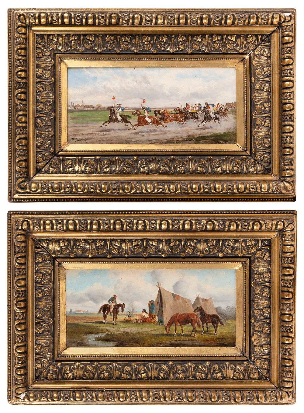 Appraisal: CONTINENTAL SCHOOL EARLY TH CENTURY PAIR OF GYPSY SCENES ONE