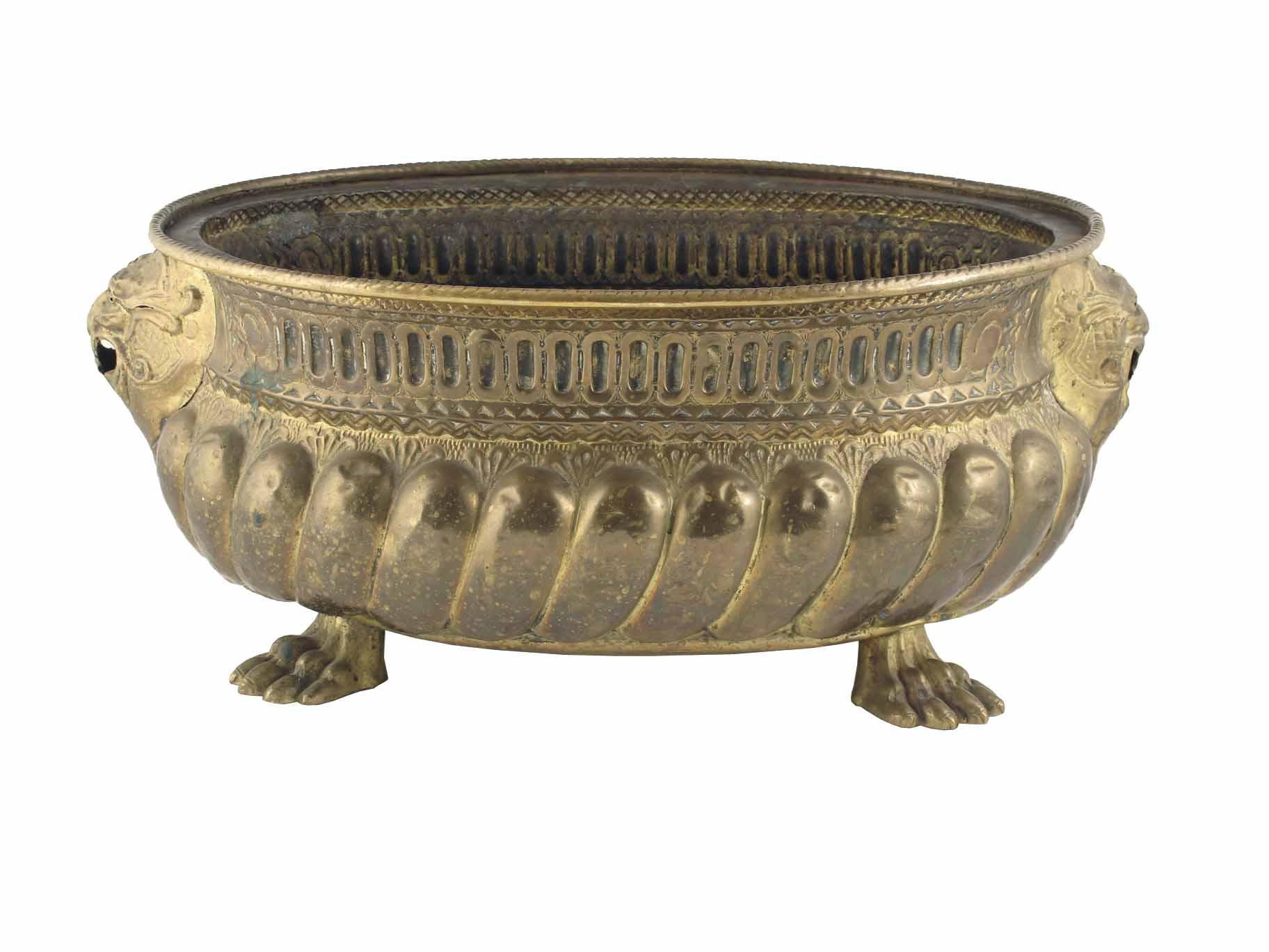 Appraisal: A Dutch gilded brass wine cooler