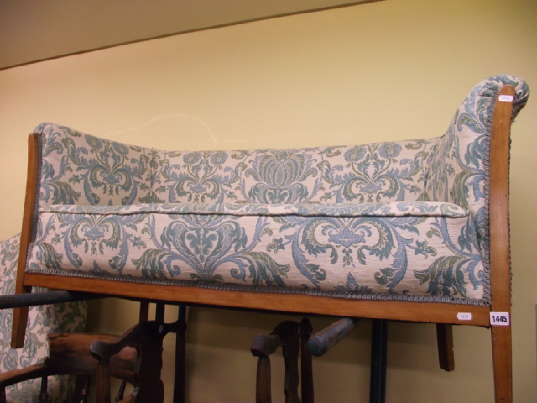 Appraisal: An Edwardian two seat sofa with later upholstered finish the