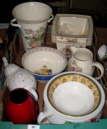 Appraisal: A Collection of Pottery to include Wedgwwod Sarahs Garden Vavses