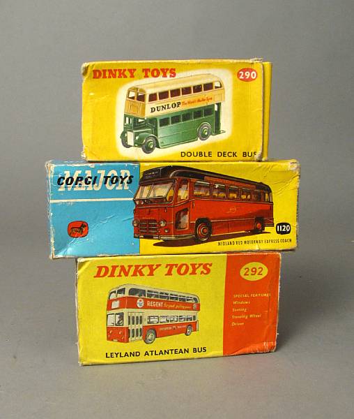 Appraisal: rd Scaled Buses Lot includes four boxed buses including Dinky