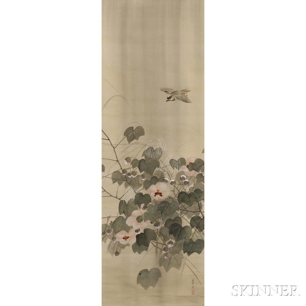 Appraisal: Hanging Scroll Depicting a Bird Japan in the manner of