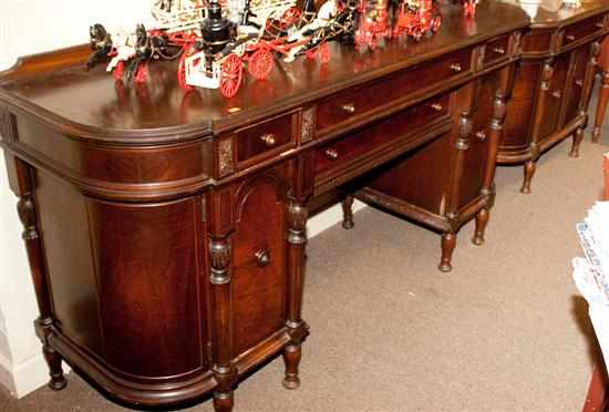 Appraisal: Late Victorian carved mahogany sideboard and matching server Estimate -