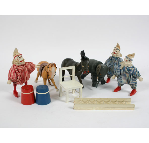 Appraisal: Schoenhut Humpty Dumpty circus toys donkey elephant horse three composition