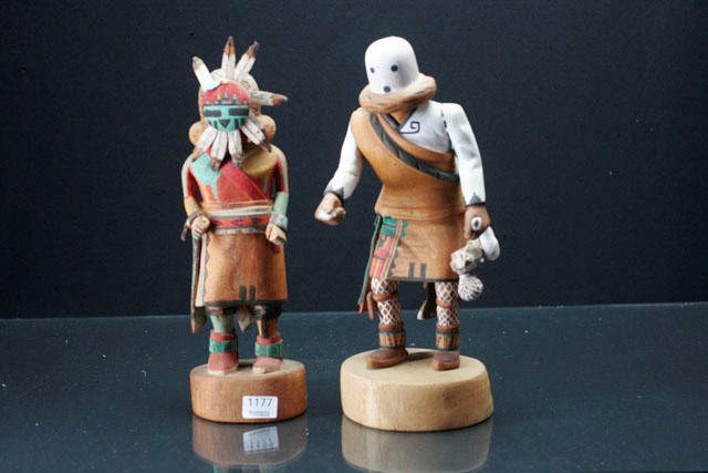 Appraisal: Two new Mexican carved and painted figures and a New