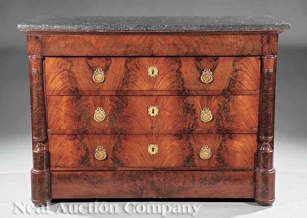 Appraisal: A French Empire Carved Mahogany Chest of Drawers early th