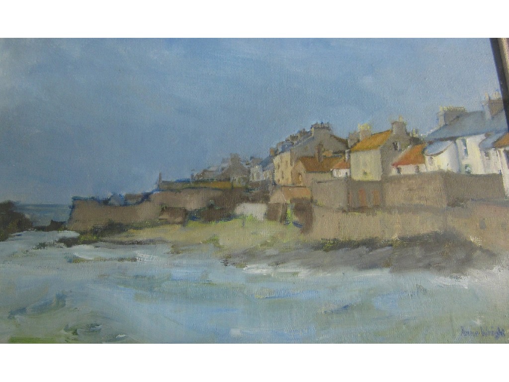 Appraisal: ANNE E WRIGHT Oil on board 'Fife Coastal Village' signed