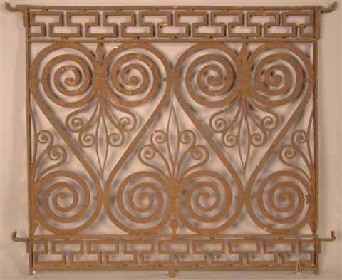 Appraisal: FRENCH TURN OF THE CENTURY IRON RAILING with Greek key