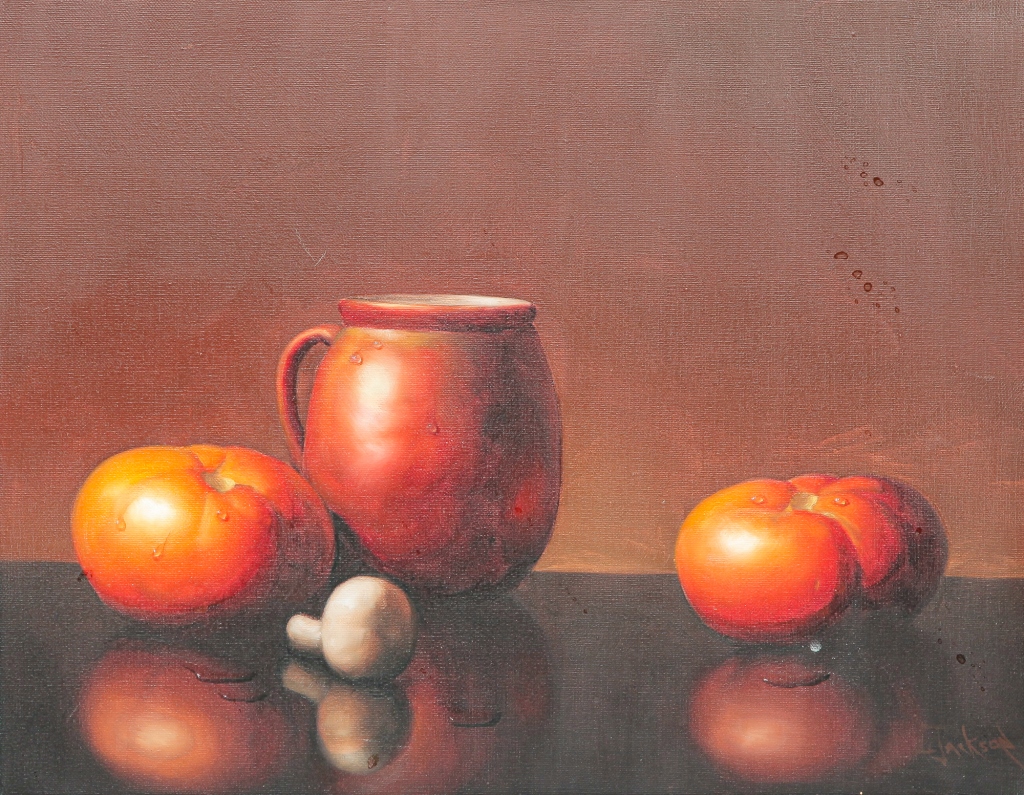 Appraisal: STILL LIFE BY ALFRED JACKSON Illinois - Oil on canvas