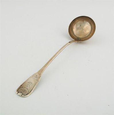 Appraisal: A William IV Kings pattern ladle with a plain circular