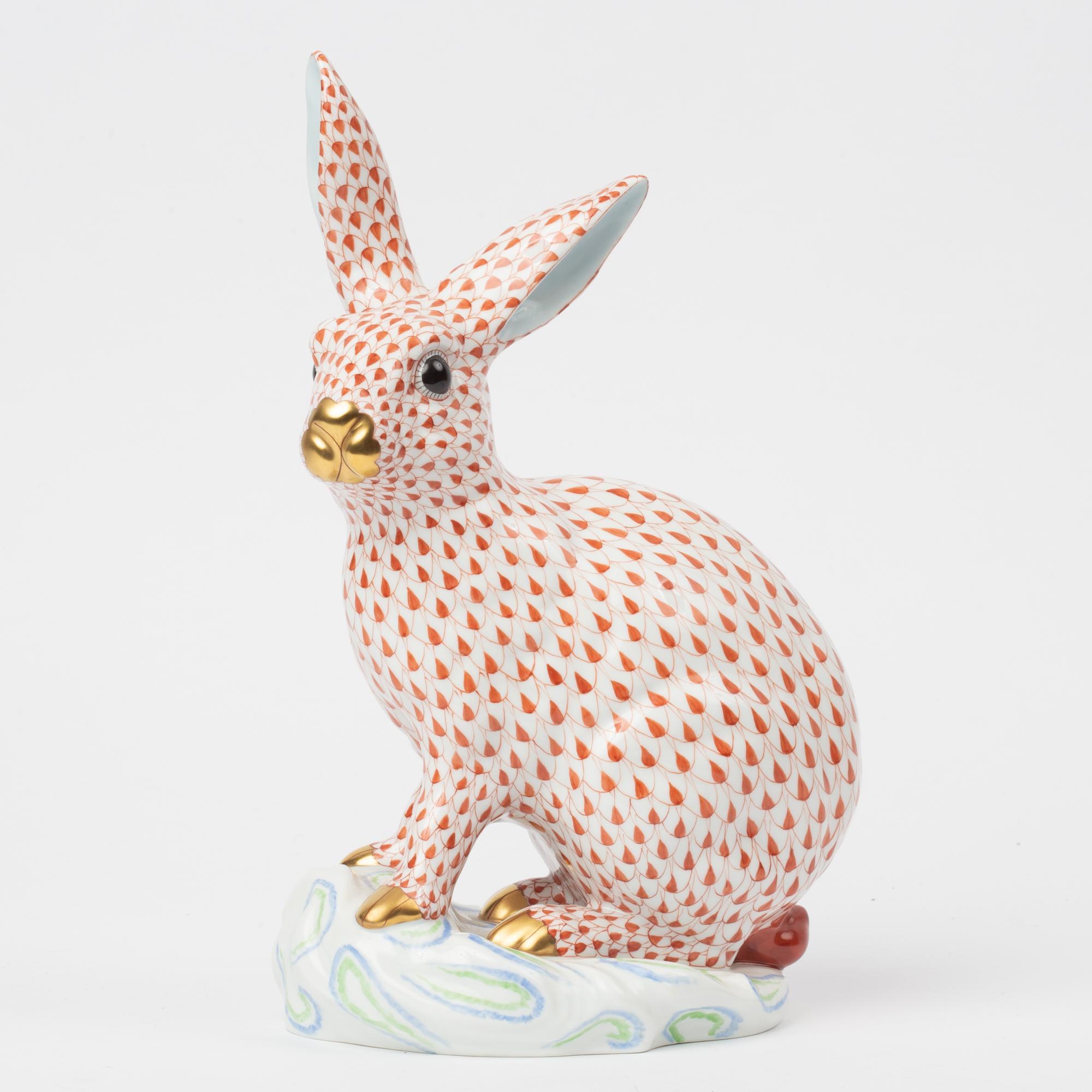 Appraisal: HEREND LARGE PORCELAIN RABBIT A Herend Hungary hand-painted and gilt