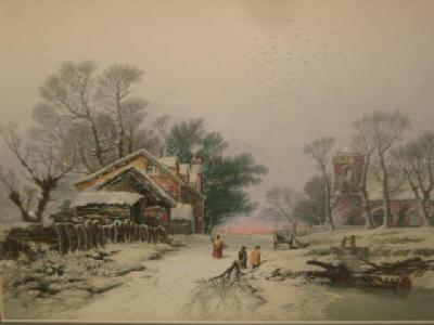 Appraisal: GEORGE BAXTER - Winter After W E Jones oil print