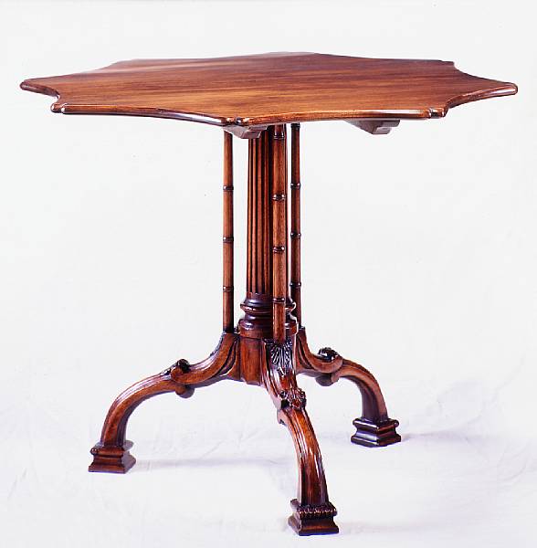 Appraisal: A George III style mahogany tilt top tea table En