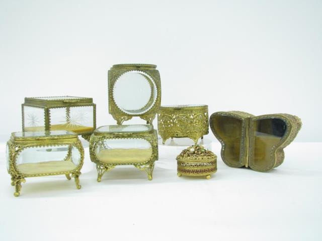 Appraisal: Group of vintage and antique jewelry caskets including one divided