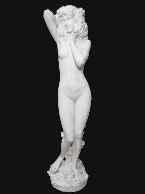 Appraisal: Art Nouveau life-sized marble sculpture of a nude female Signed