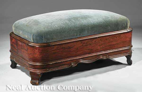 Appraisal: A Rare American Carved Rosewood Window Seat c New York